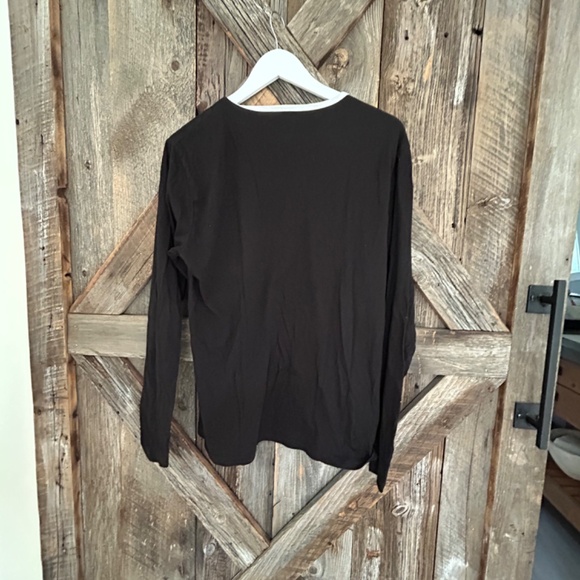 VUORI WOMEN'S BLACK WHITE TRIM LONG SLEEVE TOP‎ LARGE L - Picture 6 of 7